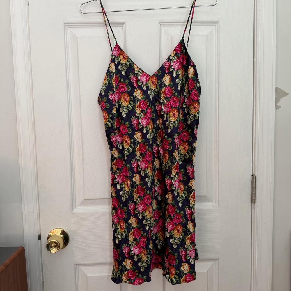 Vintage Gold Label Victoria's Secret Floral Silk Dress Sz M